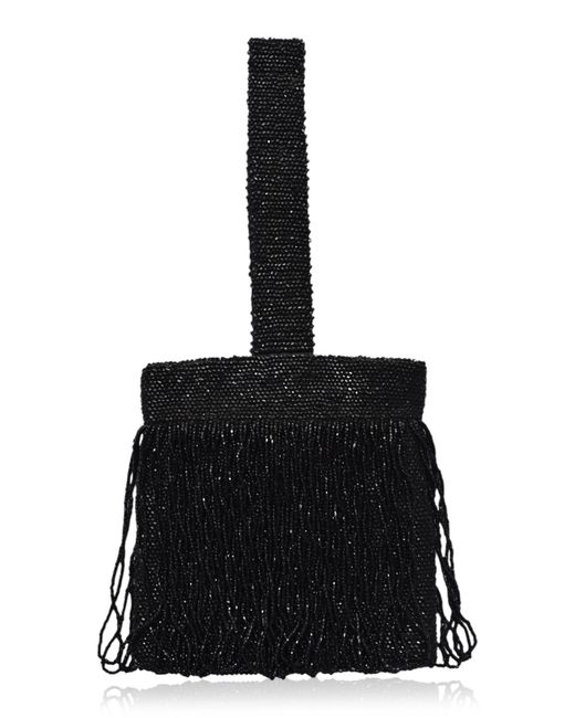 Lucia Zolea Black 1920S Fringed Glass Beaded Purse