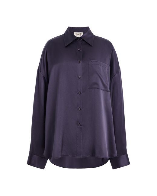 Twp Blue Something Borrowed Silk Shirt