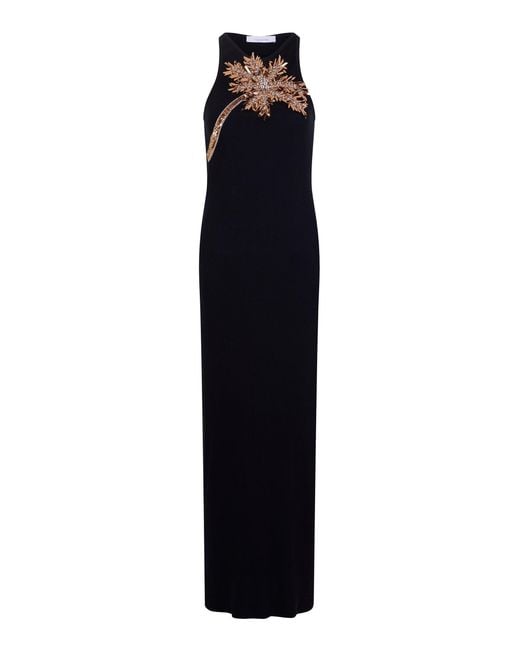 Rabanne Black Embellished Cotton Maxi Tank Dress