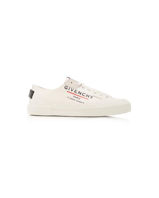 Givenchy White Tennis Light Logo-print Canvas Low-top Sneakers for men