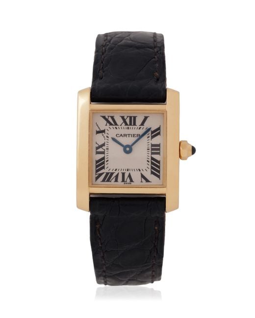 Stephanie Windsor Black Cartier Tank Français Vintage Watch