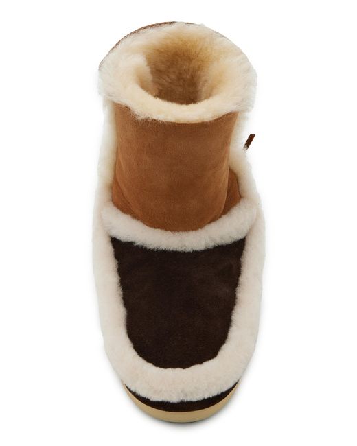 Moon Boot Brown Evx Patchwork Sheepskin Boots