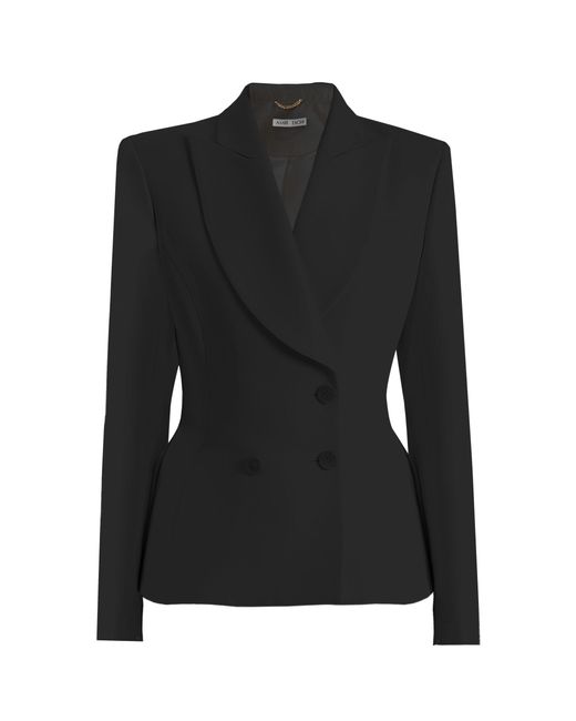 Amir Taghi Black Dottie Silk-Wool Blazer