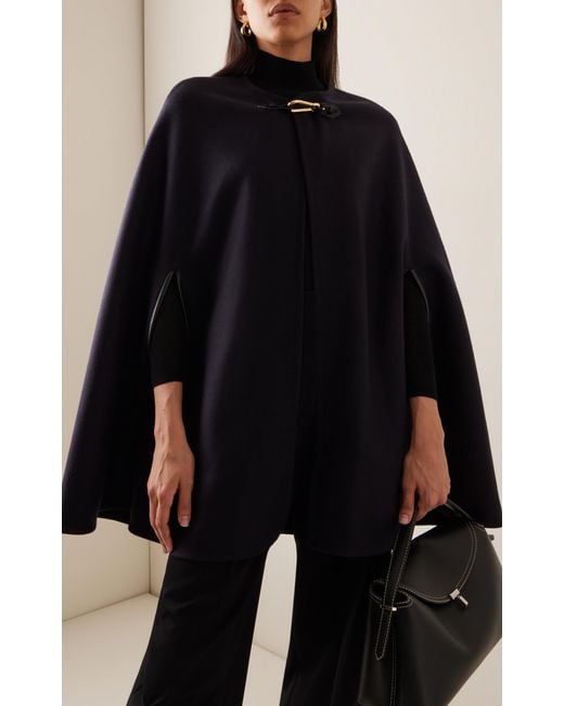 Nili Lotan Blue Arianna Wool-Blend Cape