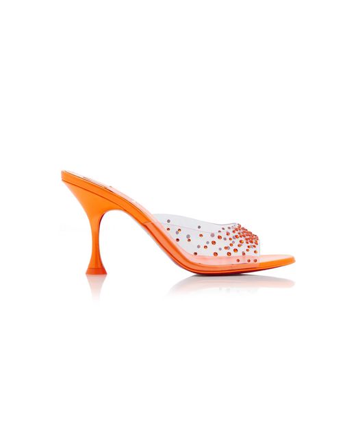 Christian Louboutin Pink Degramule 85mm Crystal-embellished Pvc Mules