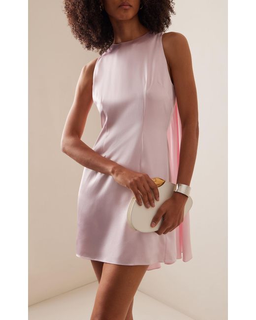 Alejandra Alonso Rojas Pink Exclusive Convertible Silk-satin Mini Cape Dress