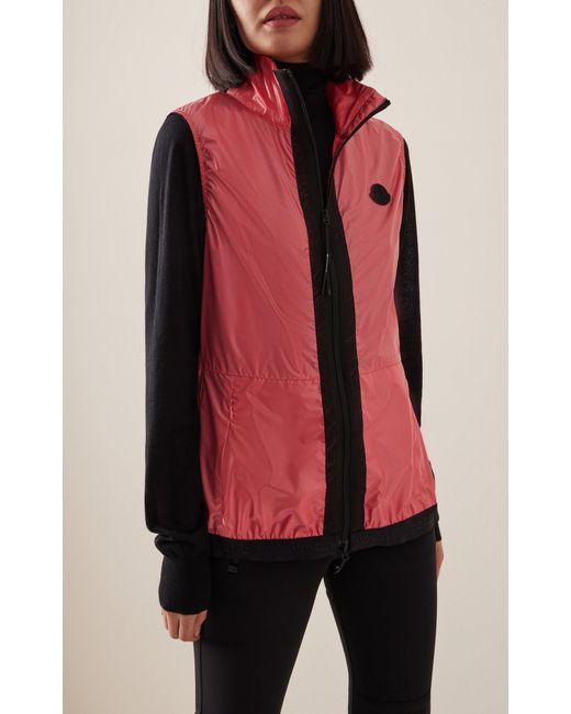 Moncler Red Criseide Hooded Ripstop Puffer Jacket