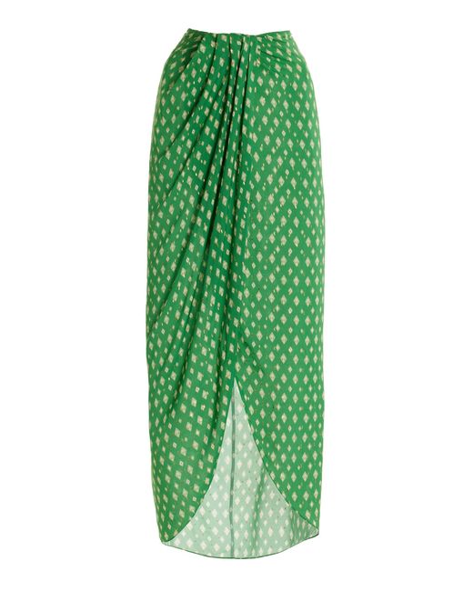 Johanna Ortiz Green Merecumbé Maxi Skirt