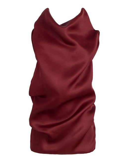 Khaite Red Luola Draped Silk Mini Dress