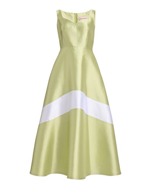 Greta Constantine Yellow Kirabo Silk Wool A-Line Gown