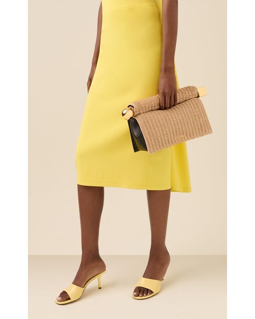 Jacquemus Natural The Rond Carré Raffia Clutch
