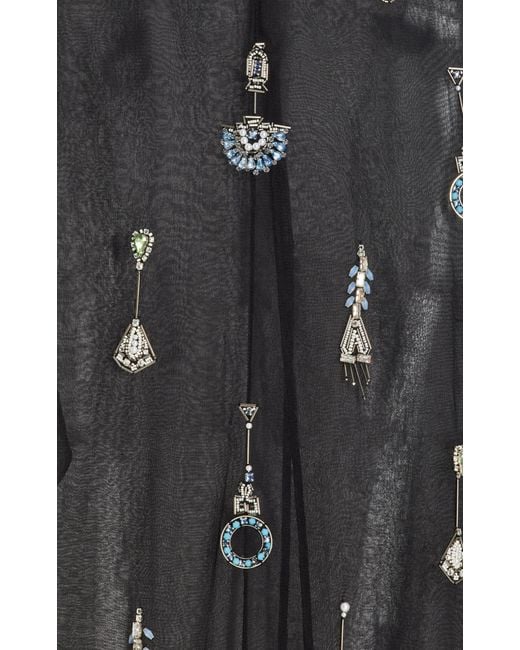 Cucculelli Shaheen Black Deco Medallion Beaded Maxi Dress