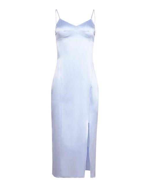 Fleur du Mal White Silk Slip Midi Dress