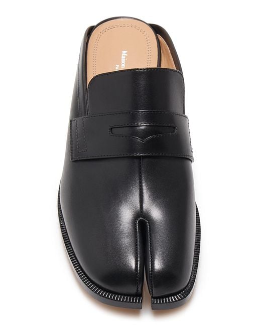 Maison Margiela Black Tabi Leather City Loafer Mules