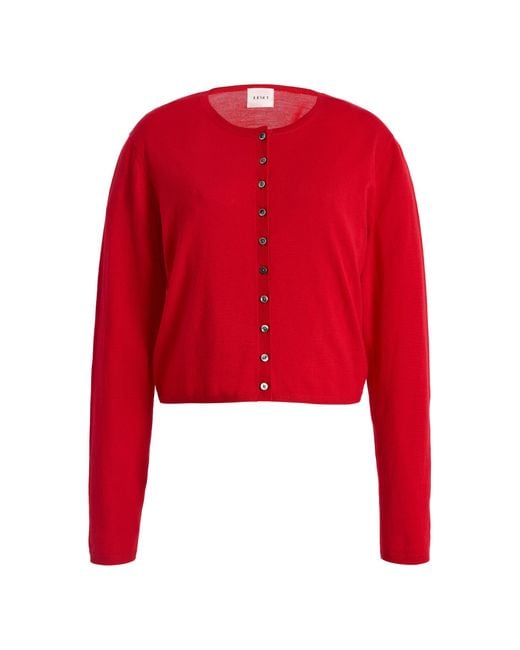 Leset Red James Wool Cardigan