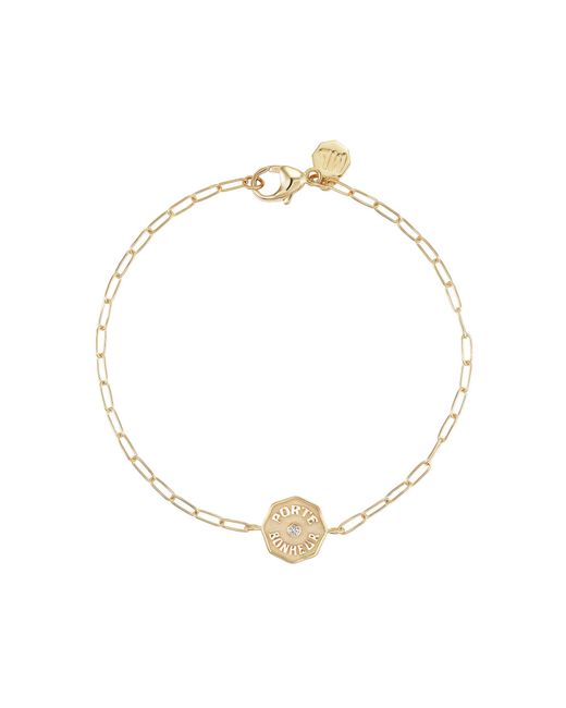 Marlo Laz White Wee Porte Bonheur 14K Diamond Bracelet
