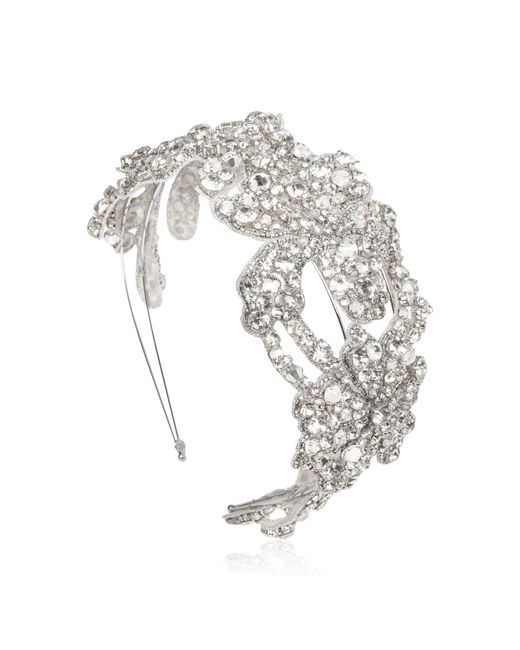 Jennifer Behr Metallic Tressa Crystal Headband