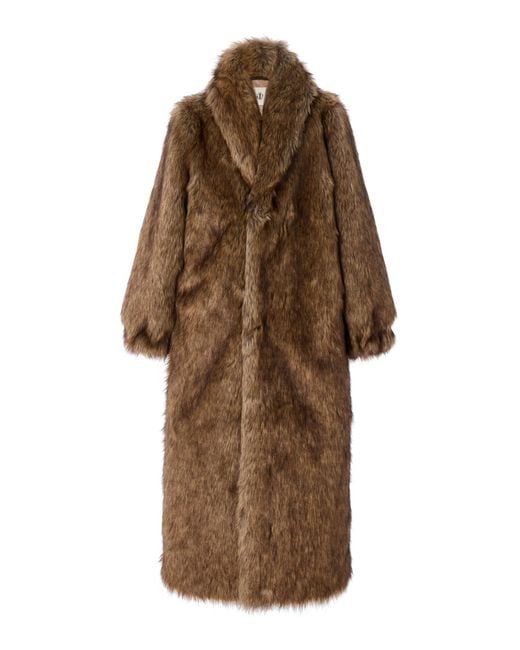 THE GARMENT Brown Damiy Faux Fur Long Coat