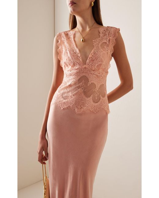 Third Form Pink Exclusive Visions Lace-trimmed Maxi Dress