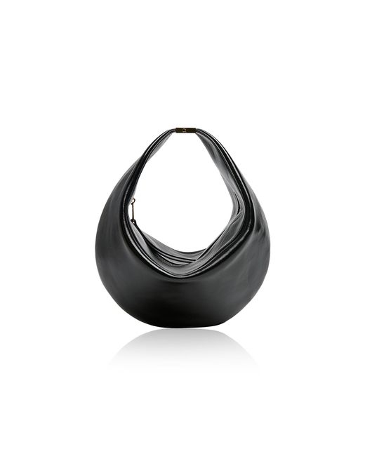 Khaite Black Olivia Small Leather Hobo Bag