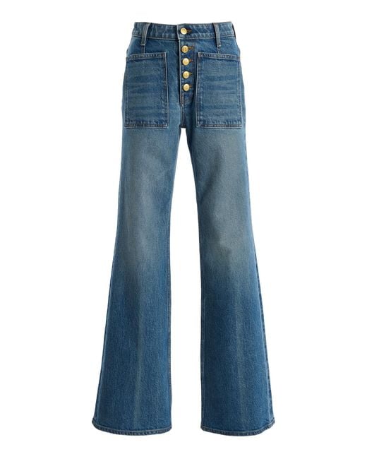 Ulla Johnson Blue Lou Rigid High-Rise Flared Jeans