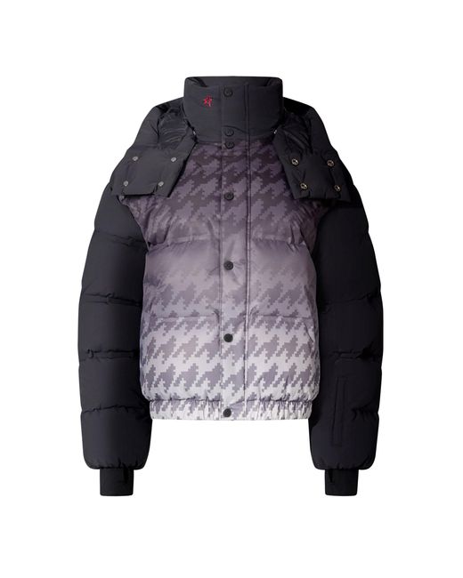 Perfect Moment Blue Moment Houndstooth Down Ski Jacket