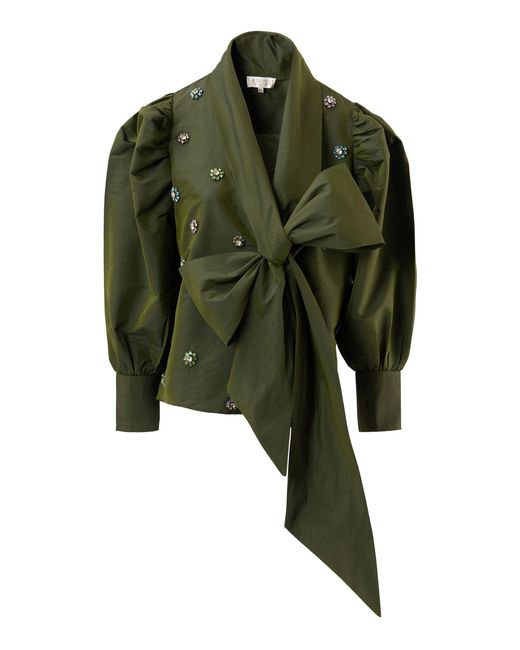 La Fuori Green Elan Embellished Blouse