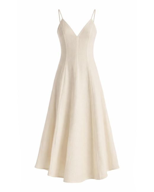 Proenza Schouler White Elaine Cotton-Linen Midi Dress