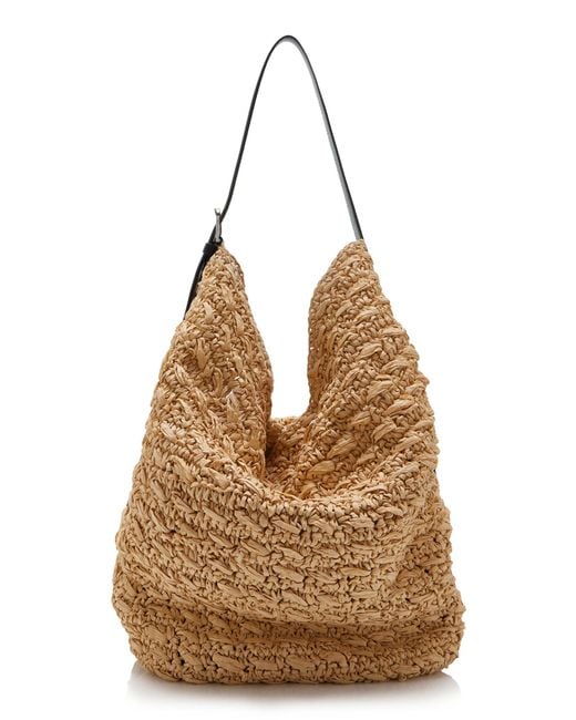 Totême  Brown Belted Raffia Tote