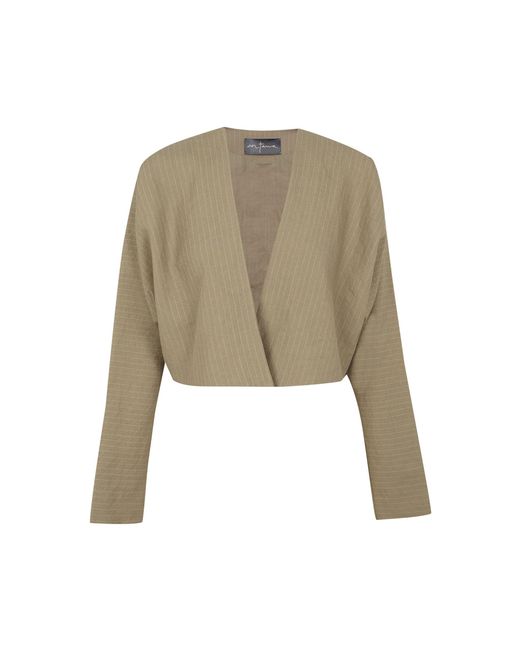 Cortana Natural Ser Linen-Wool Jacquard Jacket