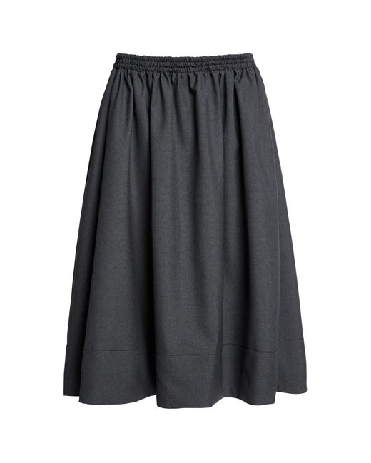 Marni Gray Pleated Wool Skirt