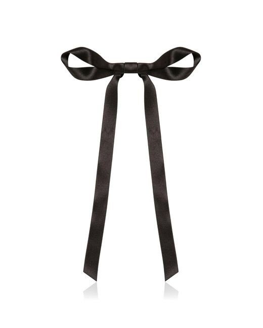 Jennifer Behr Black Gretta Silk Bow Barrette