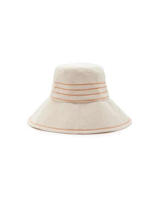Lola Hats Natural Exclusive Tidelines Canvas Bucket Hat