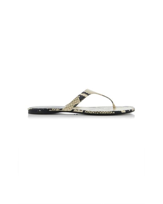 Khaite White Archer Python-Embossed Leather Sandals