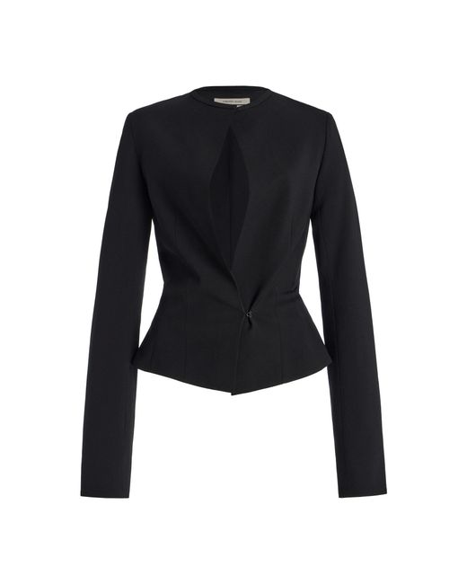 Colleen Allen Black Keyhole Wool Jacket