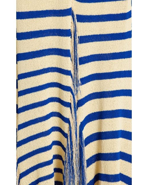 Proenza Schouler Blue Yves Fringed Cotton-Blend Knit Maxi Skirt