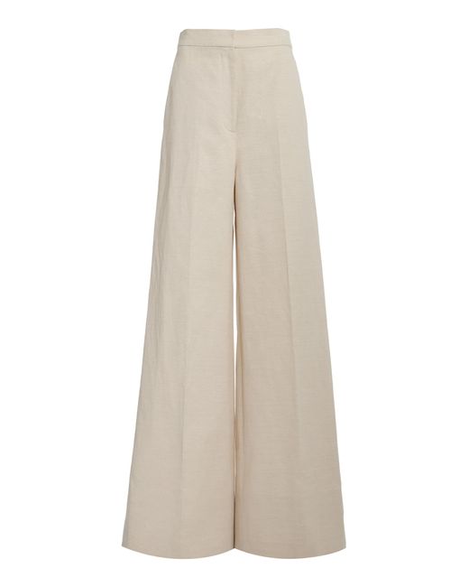 Stella McCartney Natural Cotton-blend Wide-leg Pants