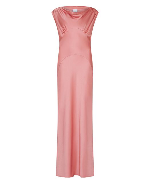 Paris Georgia Basics Raina Draped Satin Maxi Dress in Pink | Lyst