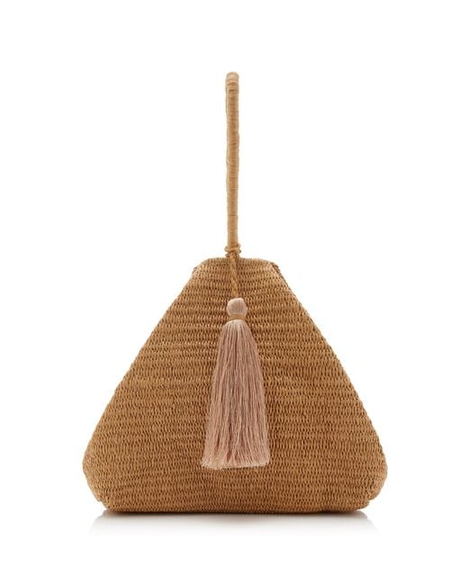 Marlies Grace Brown Exclusive La Isla Mara Tasseled Raffia Bag