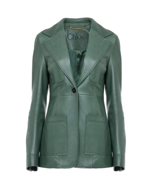 Chloé Green Leather Jacket