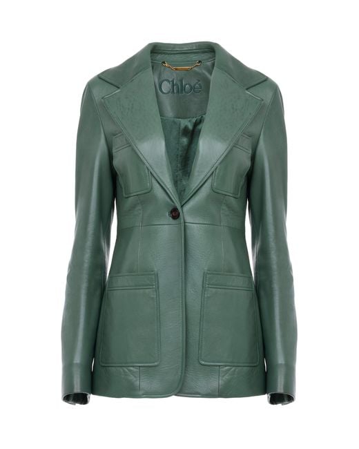 Chloé Green Leather Jacket