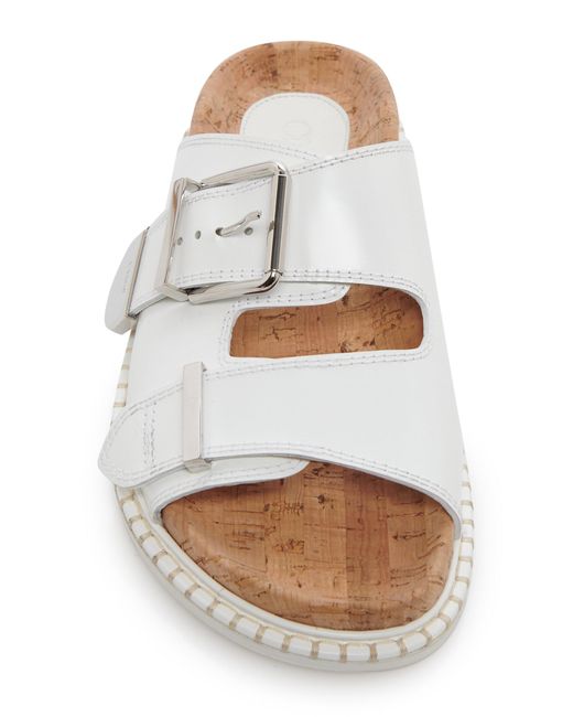 Chloé White Rebecca Leather Slide Sandals