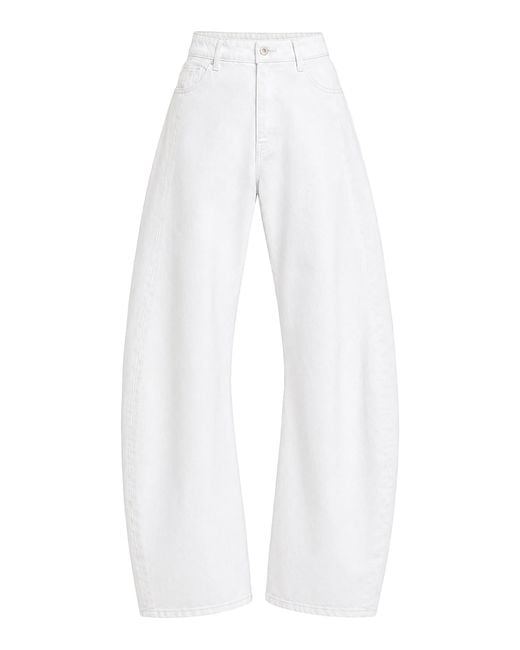 Source Unknown White Elsy Barrel-Leg Jeans