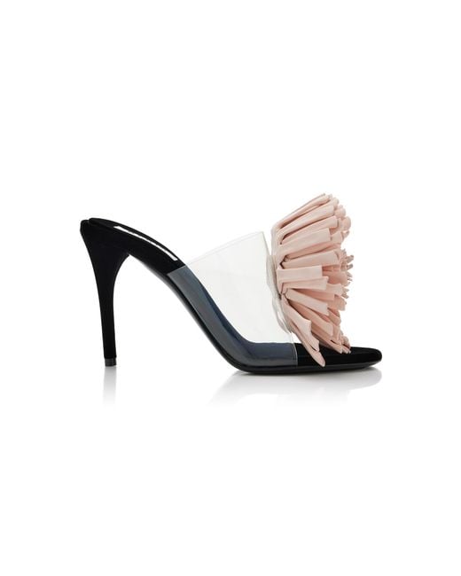 Alaïa Black Flower-Topped Pvc Mules