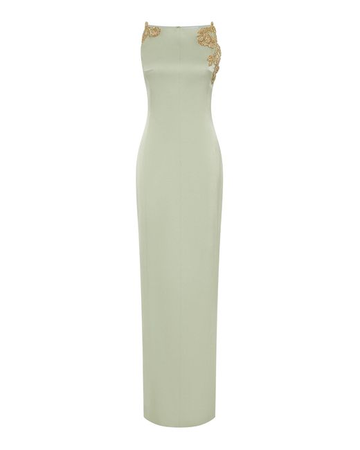 Rachel Gilbert Green Sorrento Embellished Column Gown