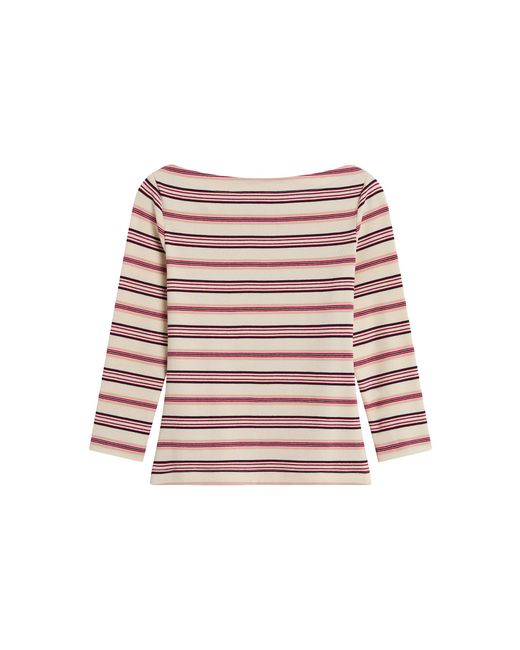 Posse Red Fern Striped Stretch Cotton Top