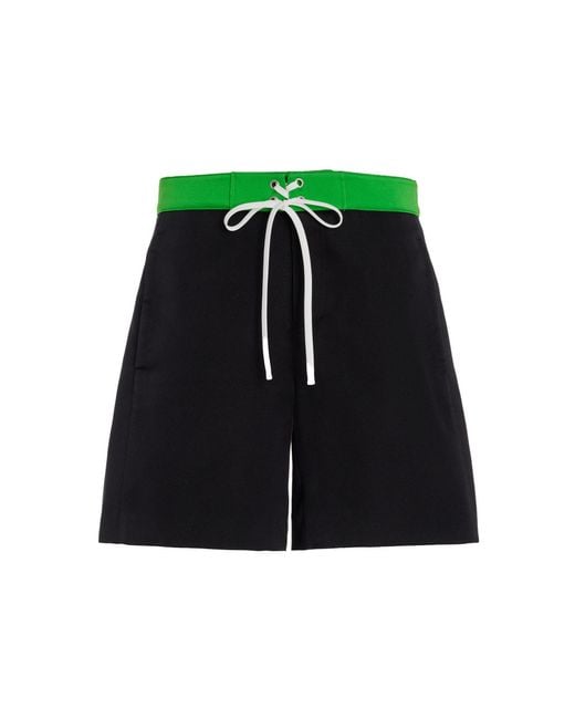 Miu Miu Green Raso Silk-blend Shorts