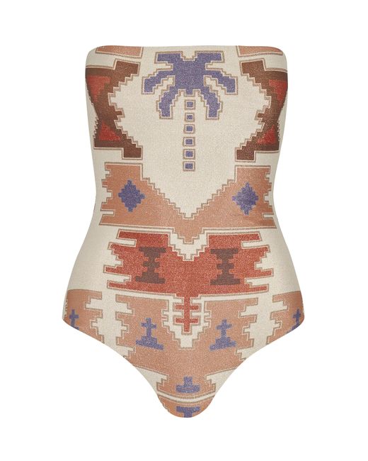 Johanna Ortiz Multicolor Exclusive Quechua Ecru Tiwanaku One-piece Swimsuit