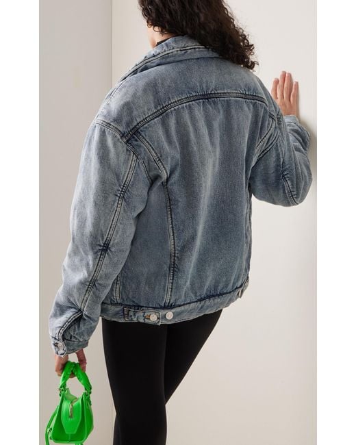 Balenciaga Oversized Padded Denim Jacket in Blue | Lyst