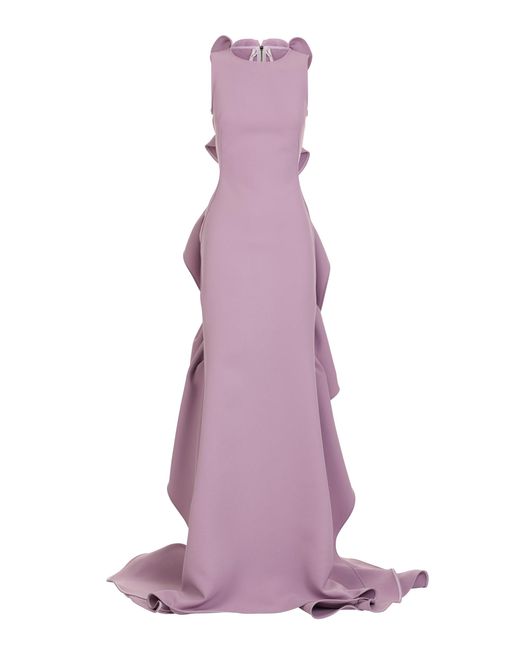 Maticevski Purple Acaica Ruffle-back Gown
